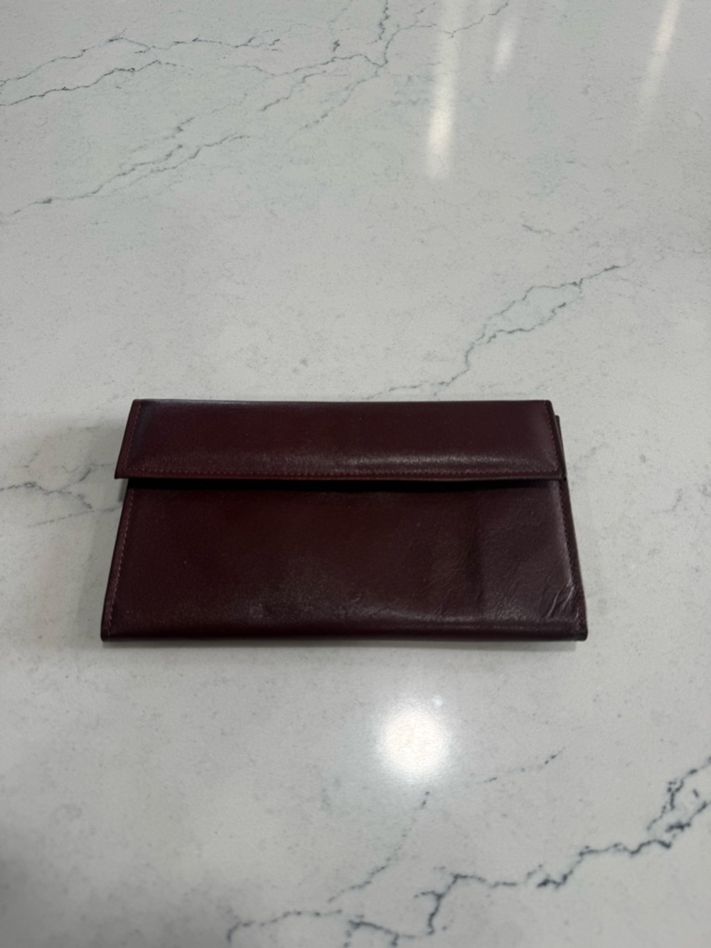 Rolfs Genuine Cowhide Leather Billfold Wallet Burgundy Classic Vintage
